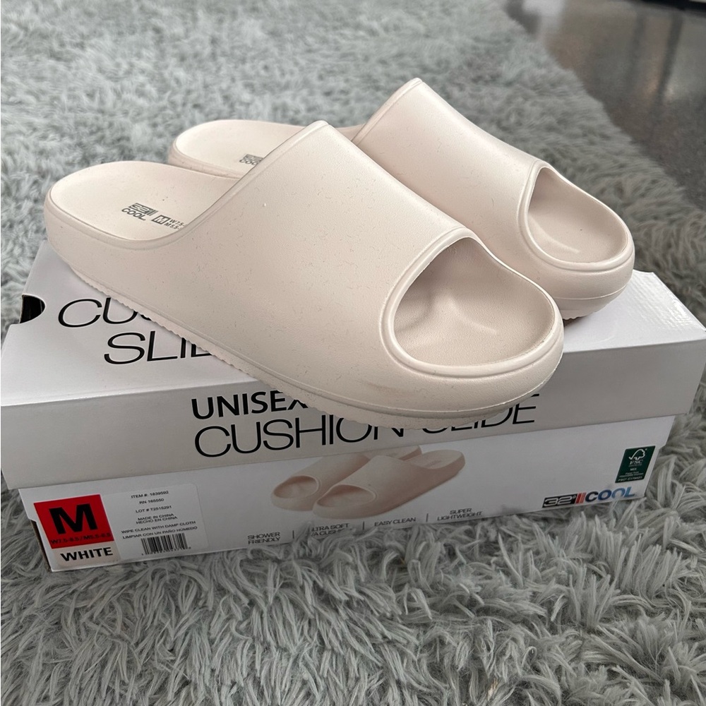 Unisex 32 Cool  Cushion Slide Sandals - Cream